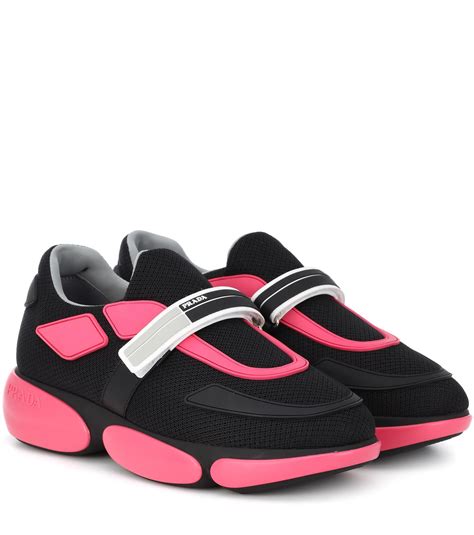 pink and black prada cloudbust sneakers|Prada cloudbust fabric sneakers.